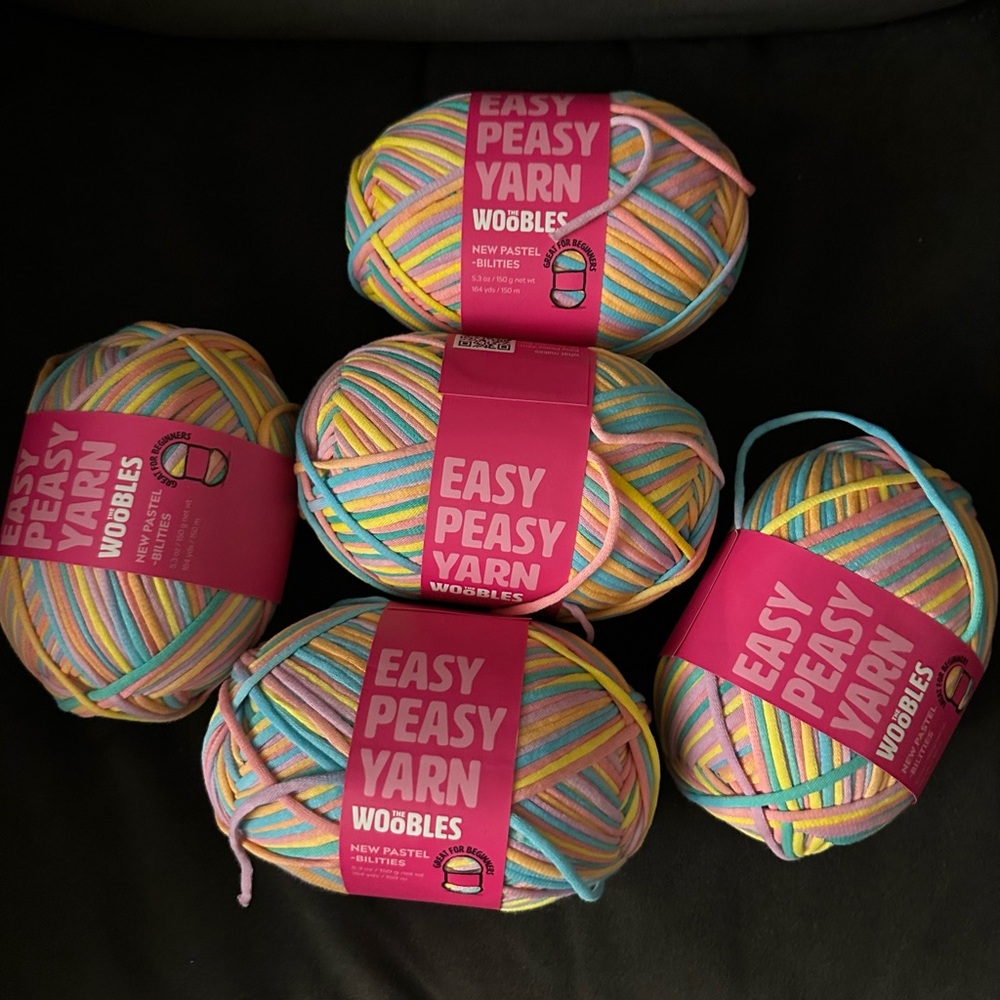 Wobbles Easy Peasy Yarn - Pastel Multicolor X 5, reserved for Samster2k5